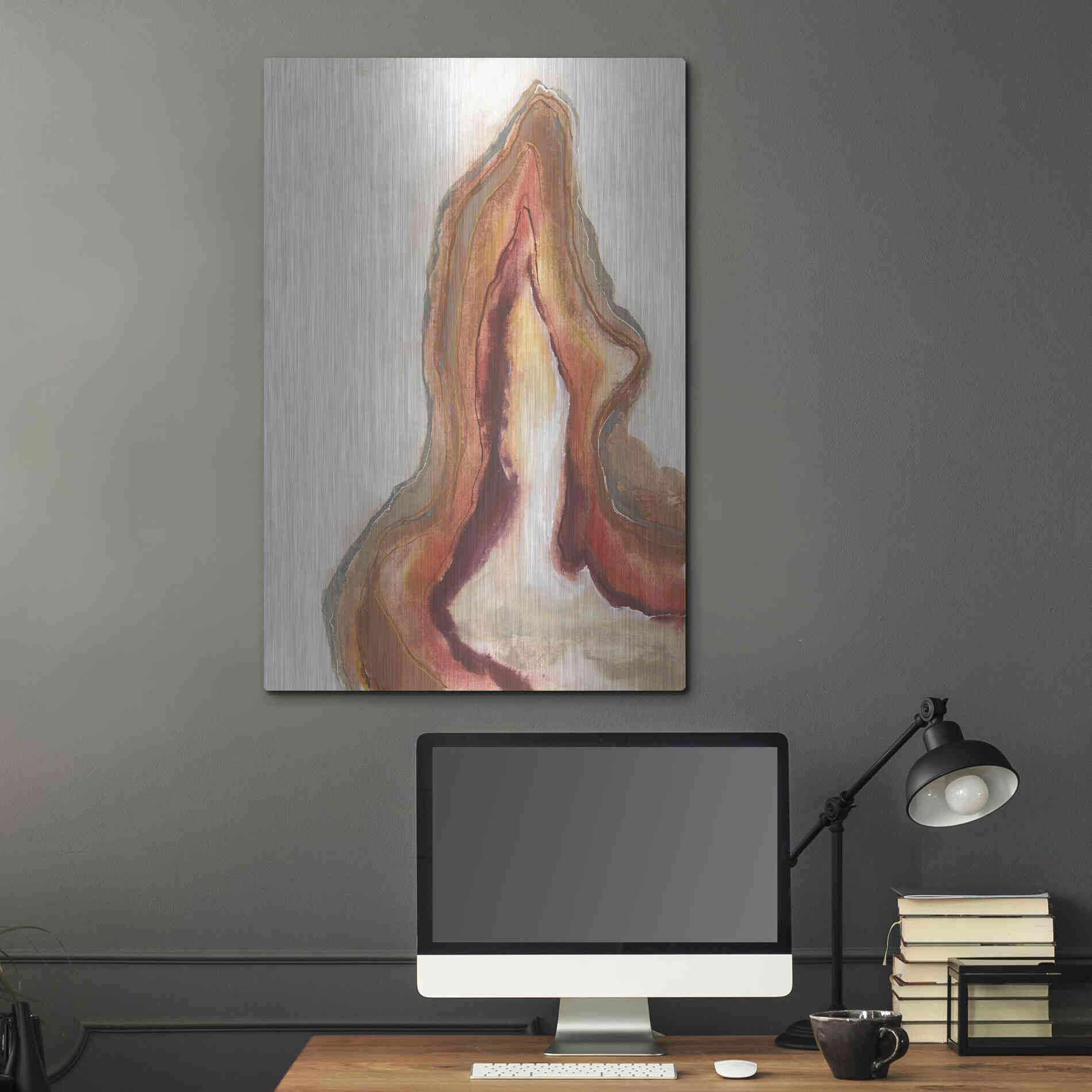 Luxe Metal Art 'Watercolor Geode VI' by Chris Paschke, Metal Wall Art,24x36