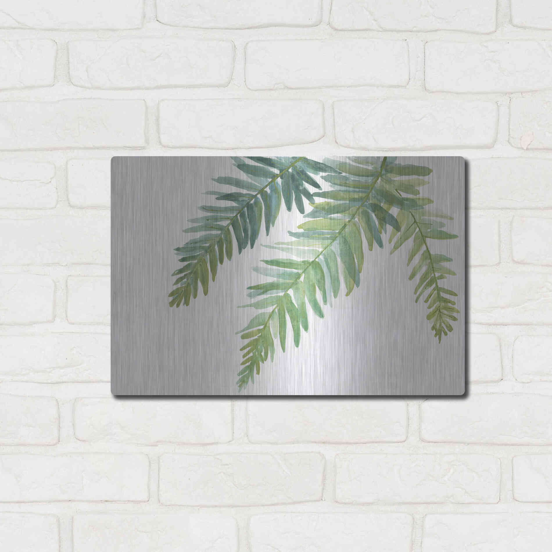 Luxe Metal Art 'Ferns I' by Chris Paschke, Metal Wall Art,16x12