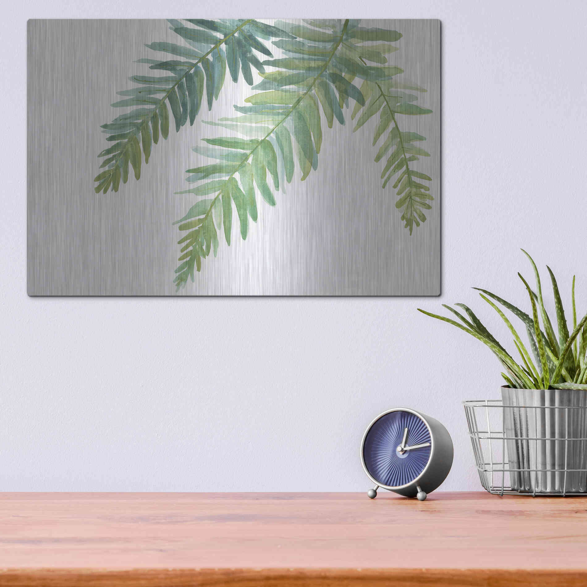 Luxe Metal Art 'Ferns I' by Chris Paschke, Metal Wall Art,16x12