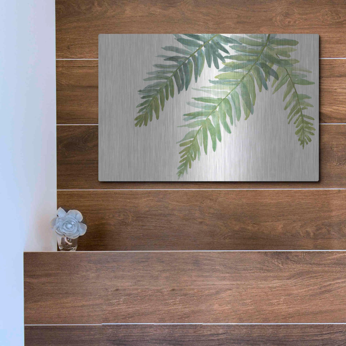 Luxe Metal Art 'Ferns I' by Chris Paschke, Metal Wall Art,16x12