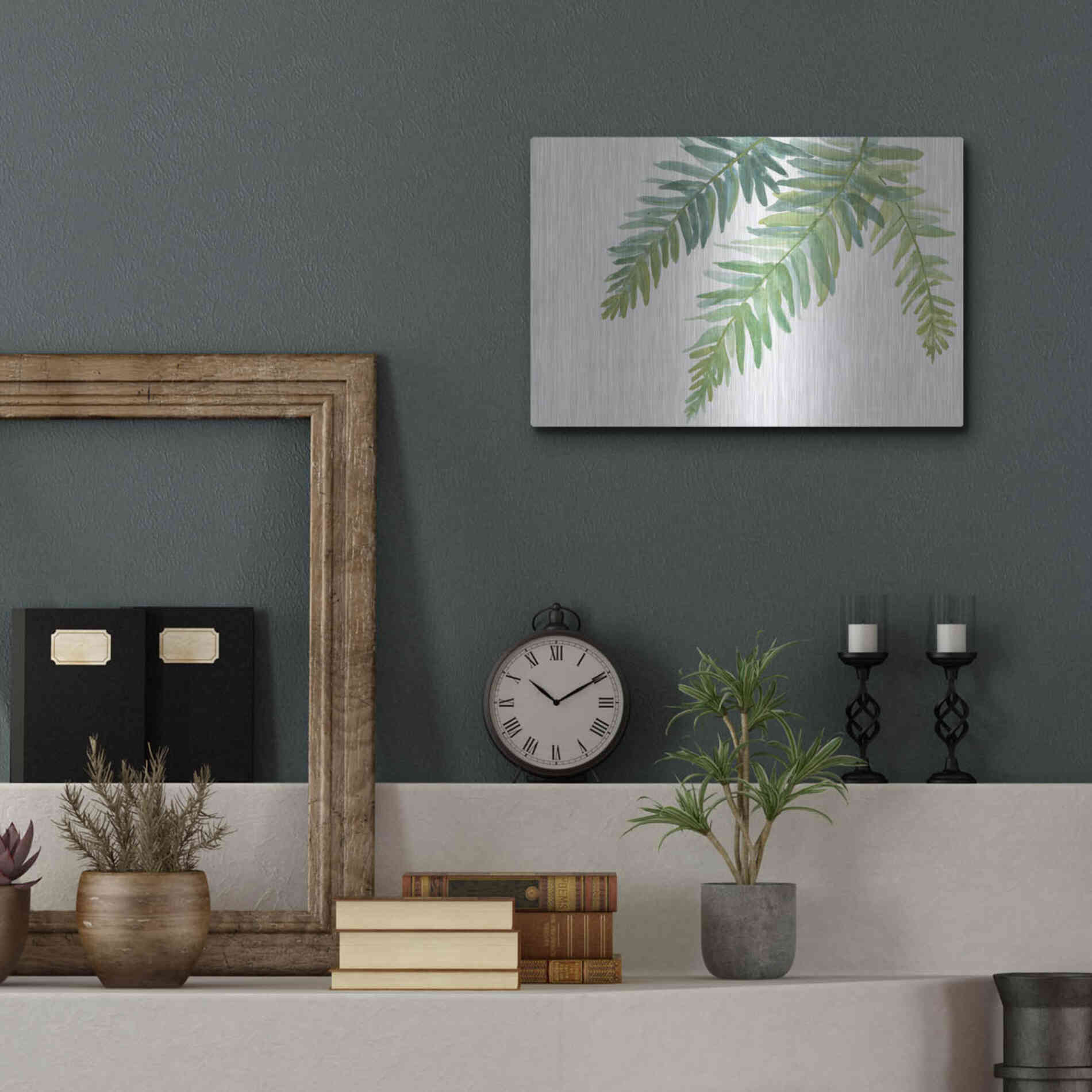 Luxe Metal Art 'Ferns I' by Chris Paschke, Metal Wall Art,16x12