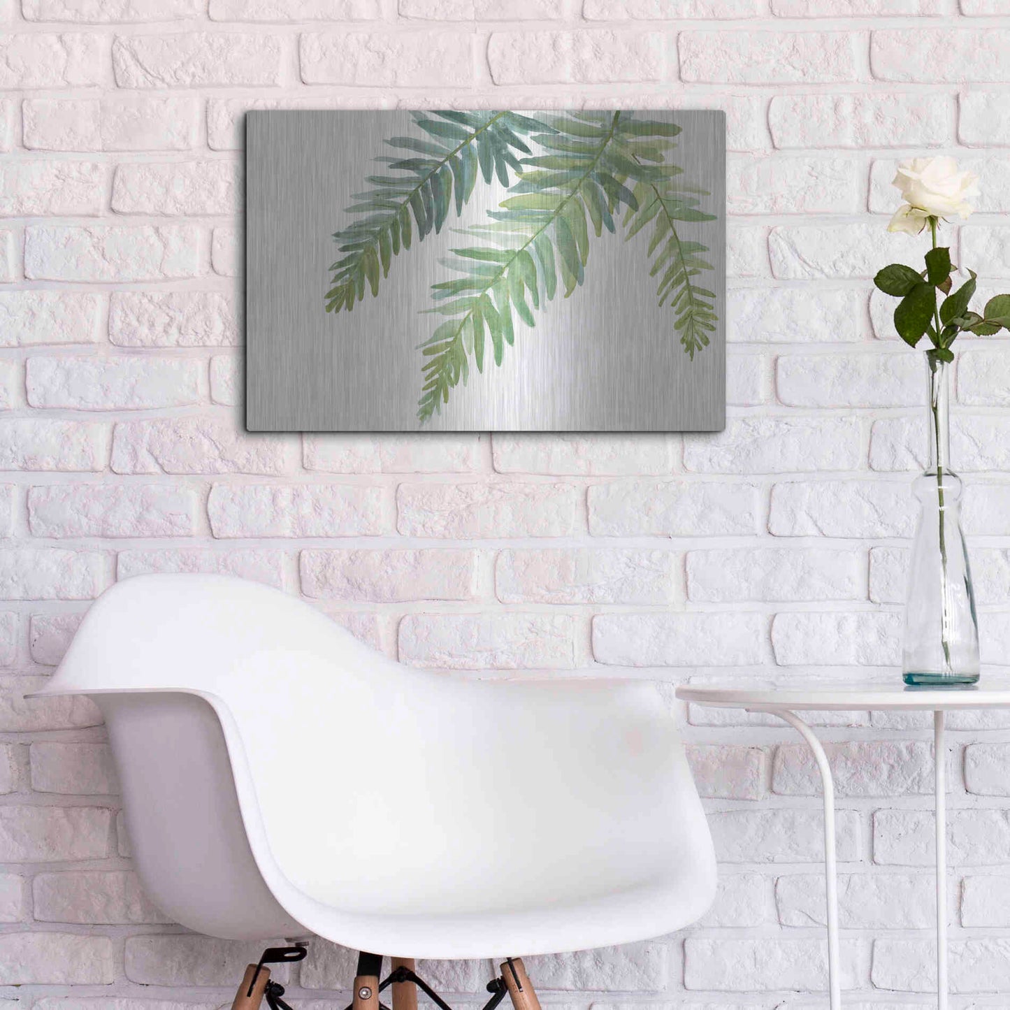 Luxe Metal Art 'Ferns I' by Chris Paschke, Metal Wall Art,24x16