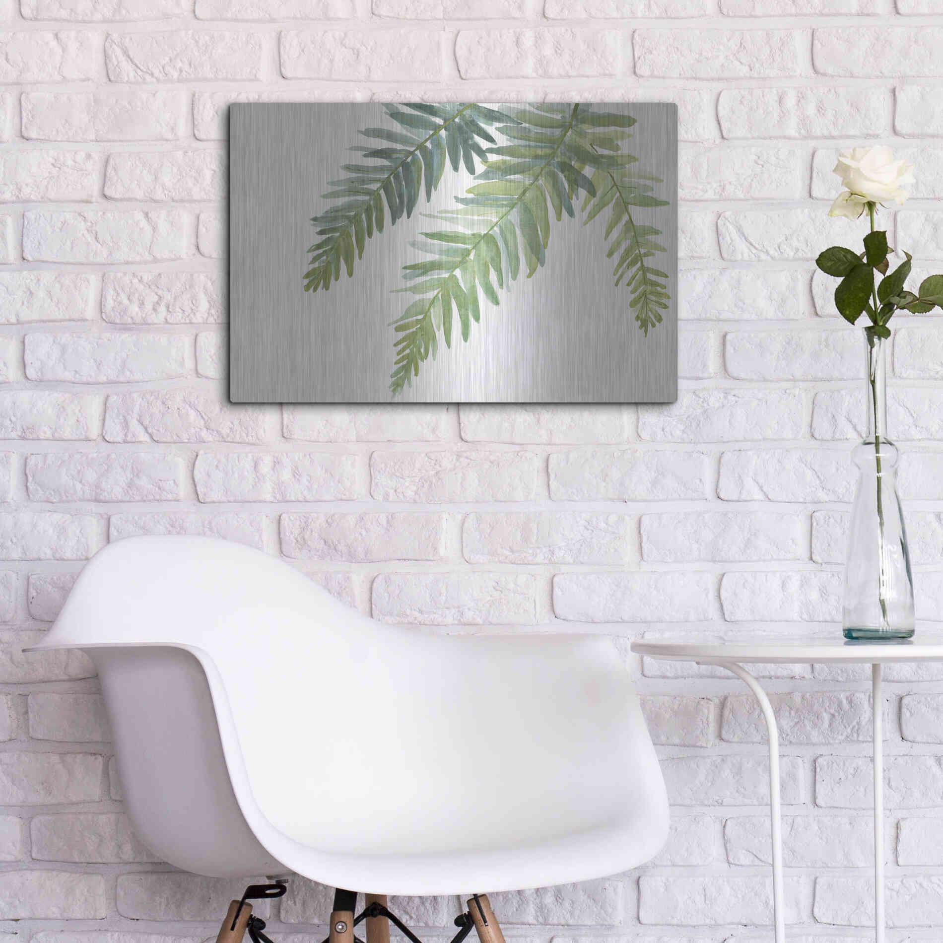 Luxe Metal Art 'Ferns I' by Chris Paschke, Metal Wall Art,24x16