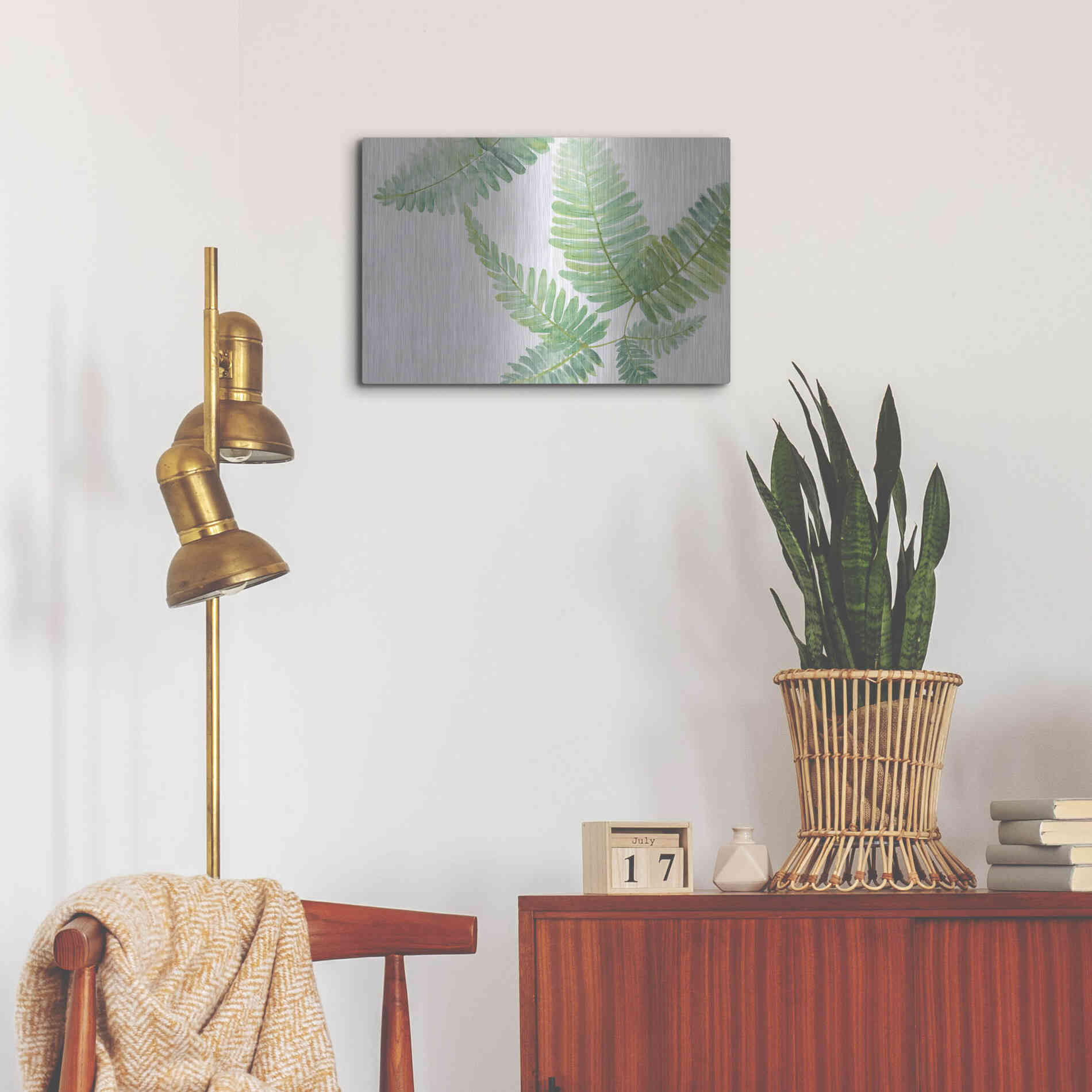 Luxe Metal Art 'Ferns II' by Chris Paschke, Metal Wall Art,24x16
