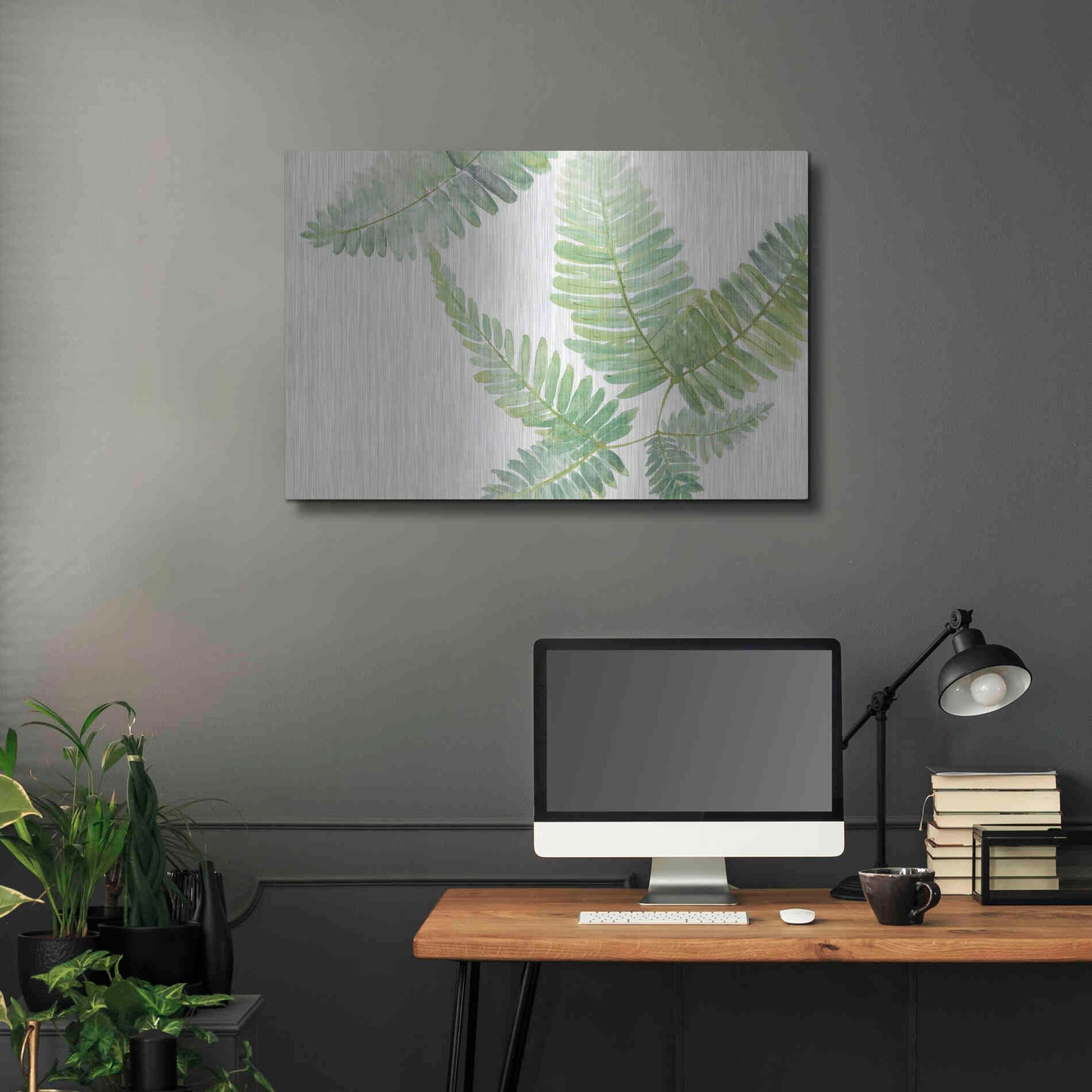 Luxe Metal Art 'Ferns II' by Chris Paschke, Metal Wall Art,36x24