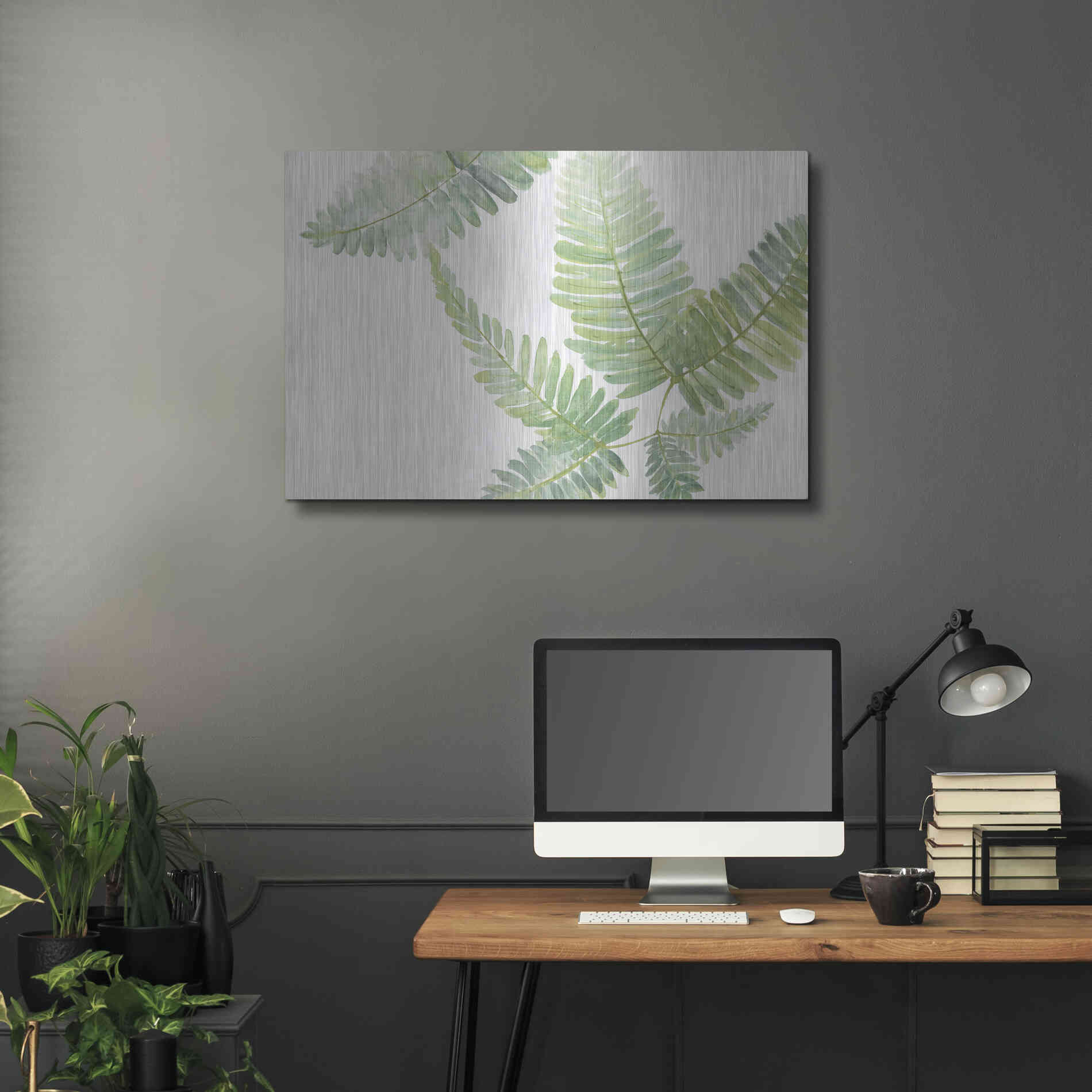Luxe Metal Art 'Ferns II' by Chris Paschke, Metal Wall Art,36x24