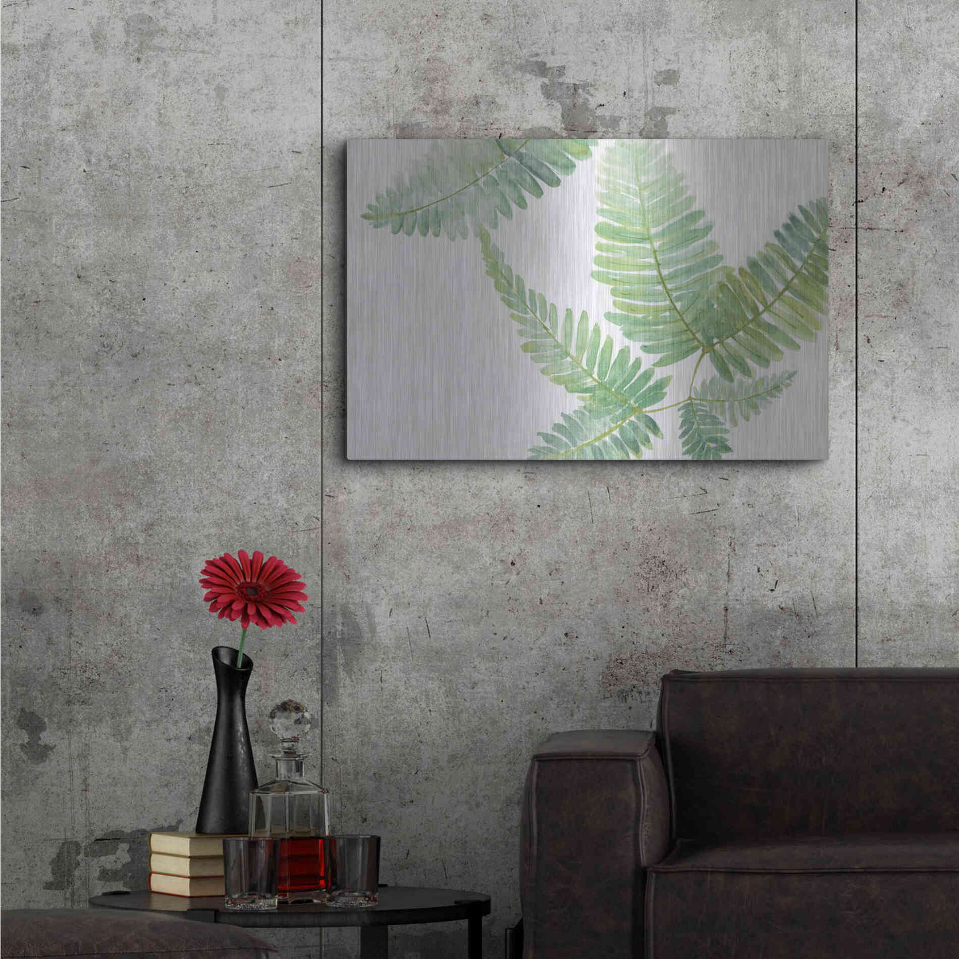 Luxe Metal Art 'Ferns II' by Chris Paschke, Metal Wall Art,36x24