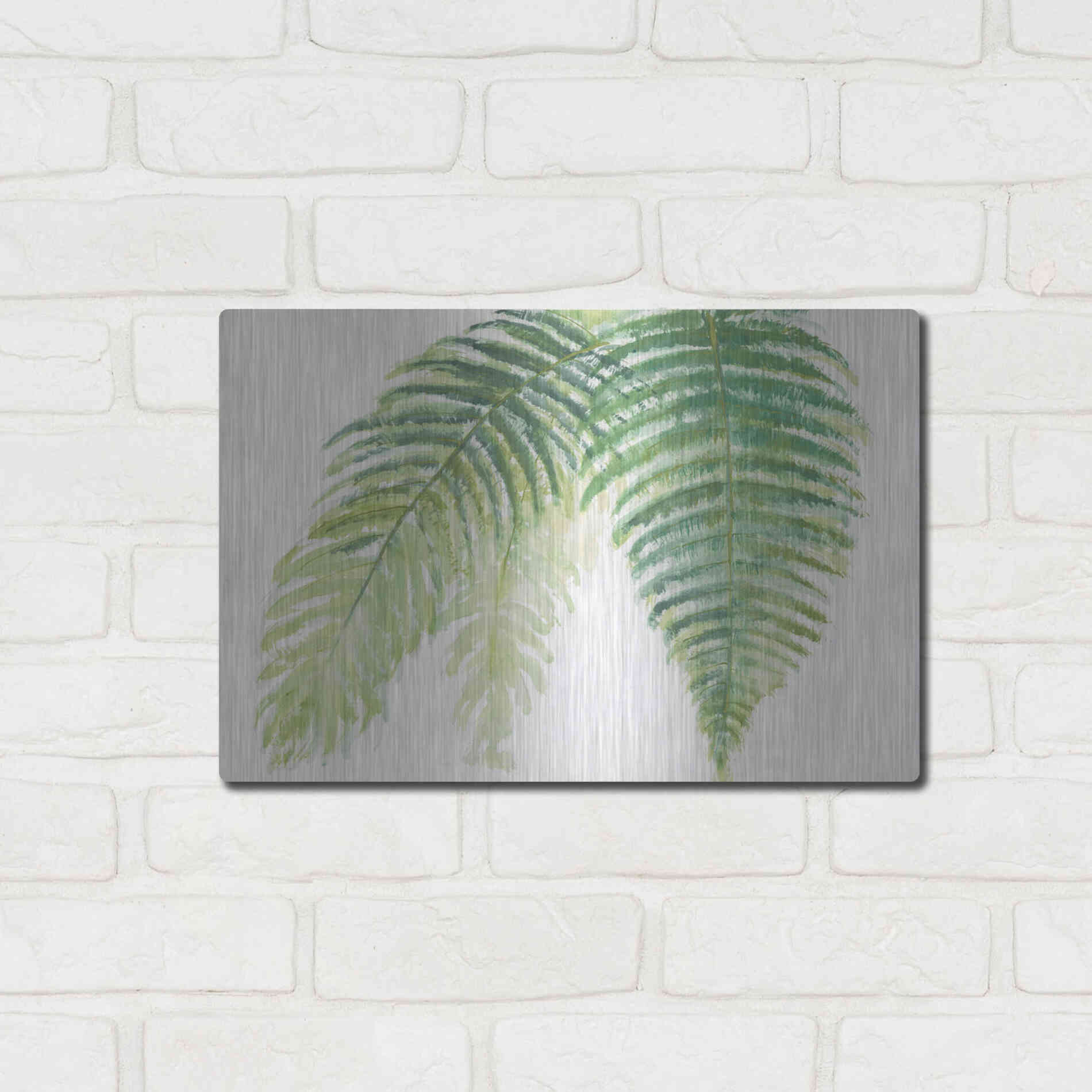 Luxe Metal Art 'Ferns III' by Chris Paschke, Metal Wall Art,16x12