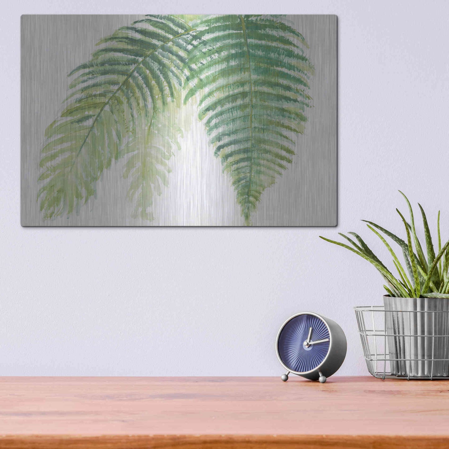 Luxe Metal Art 'Ferns III' by Chris Paschke, Metal Wall Art,16x12