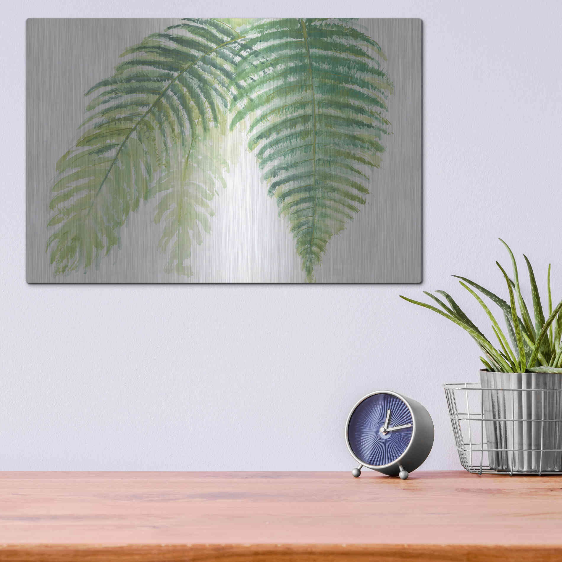 Luxe Metal Art 'Ferns III' by Chris Paschke, Metal Wall Art,16x12
