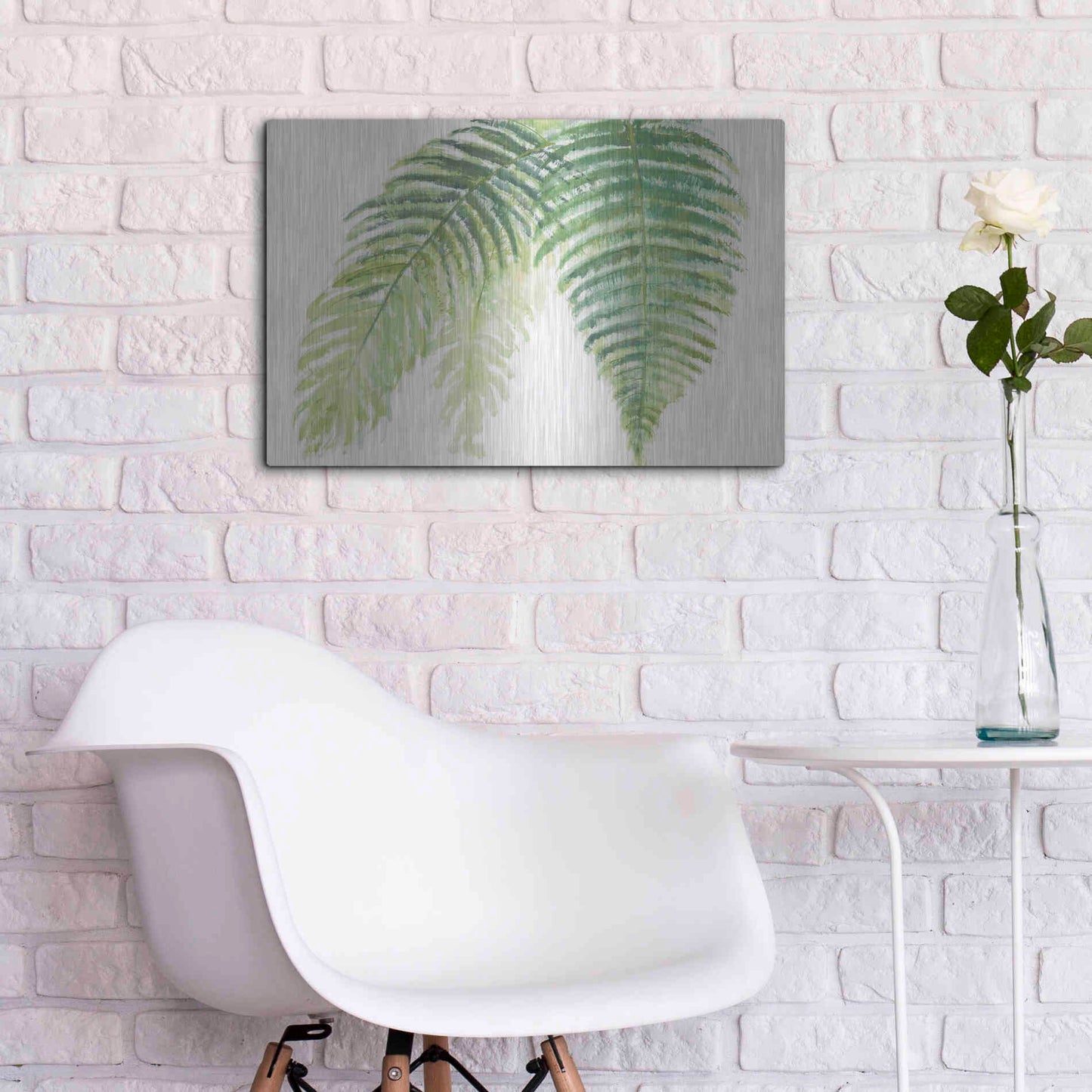 Luxe Metal Art 'Ferns III' by Chris Paschke, Metal Wall Art,24x16