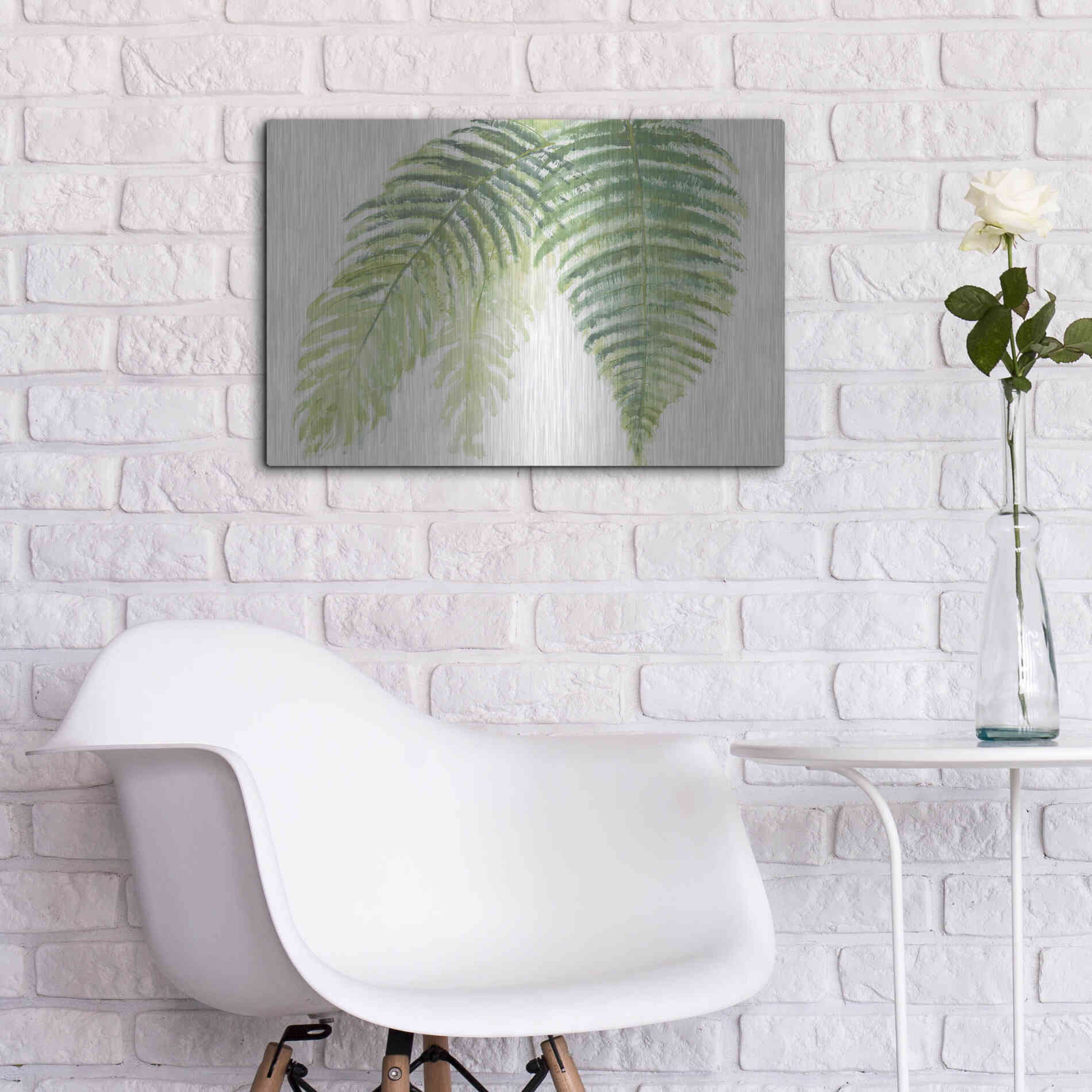 Luxe Metal Art 'Ferns III' by Chris Paschke, Metal Wall Art,24x16