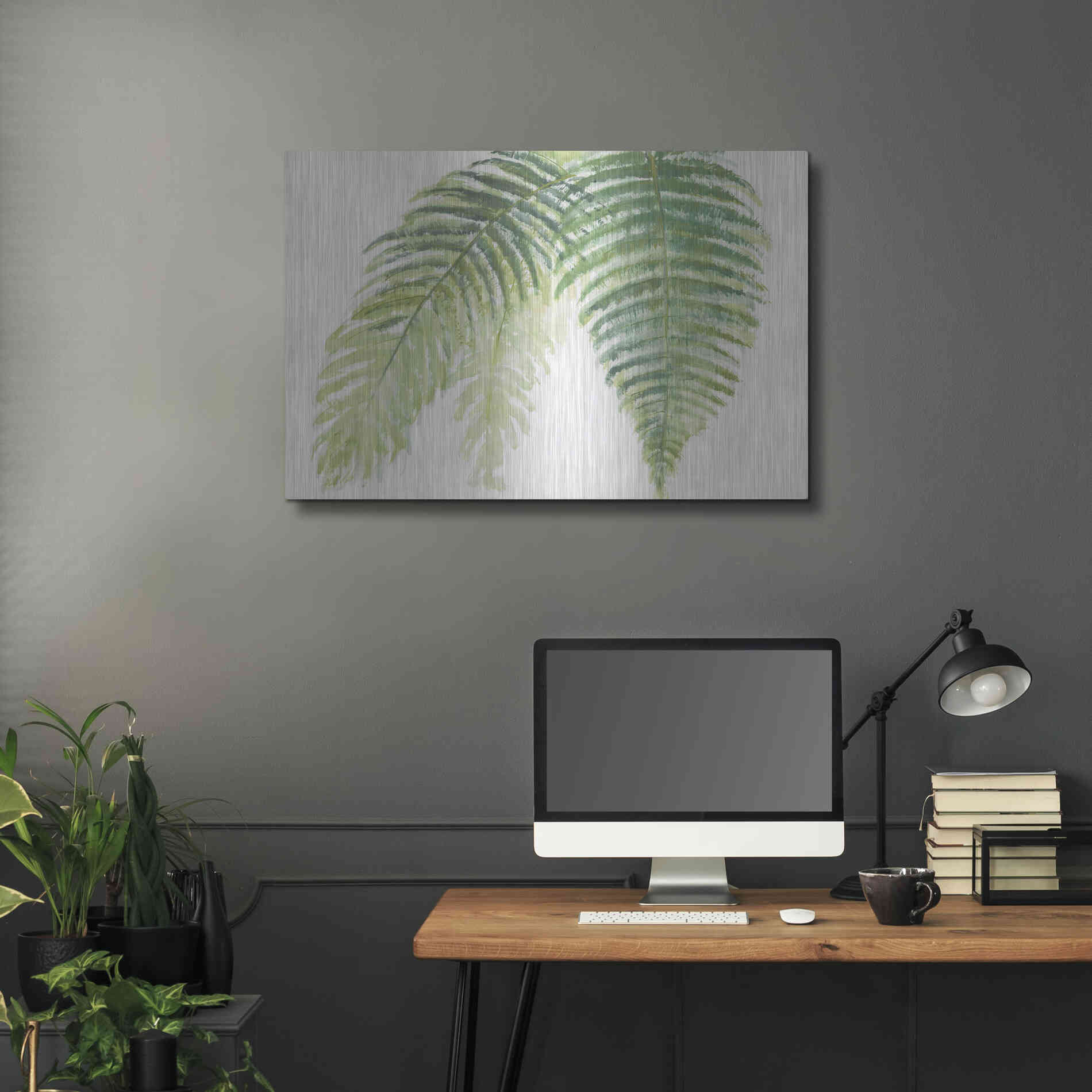 Luxe Metal Art 'Ferns III' by Chris Paschke, Metal Wall Art,36x24