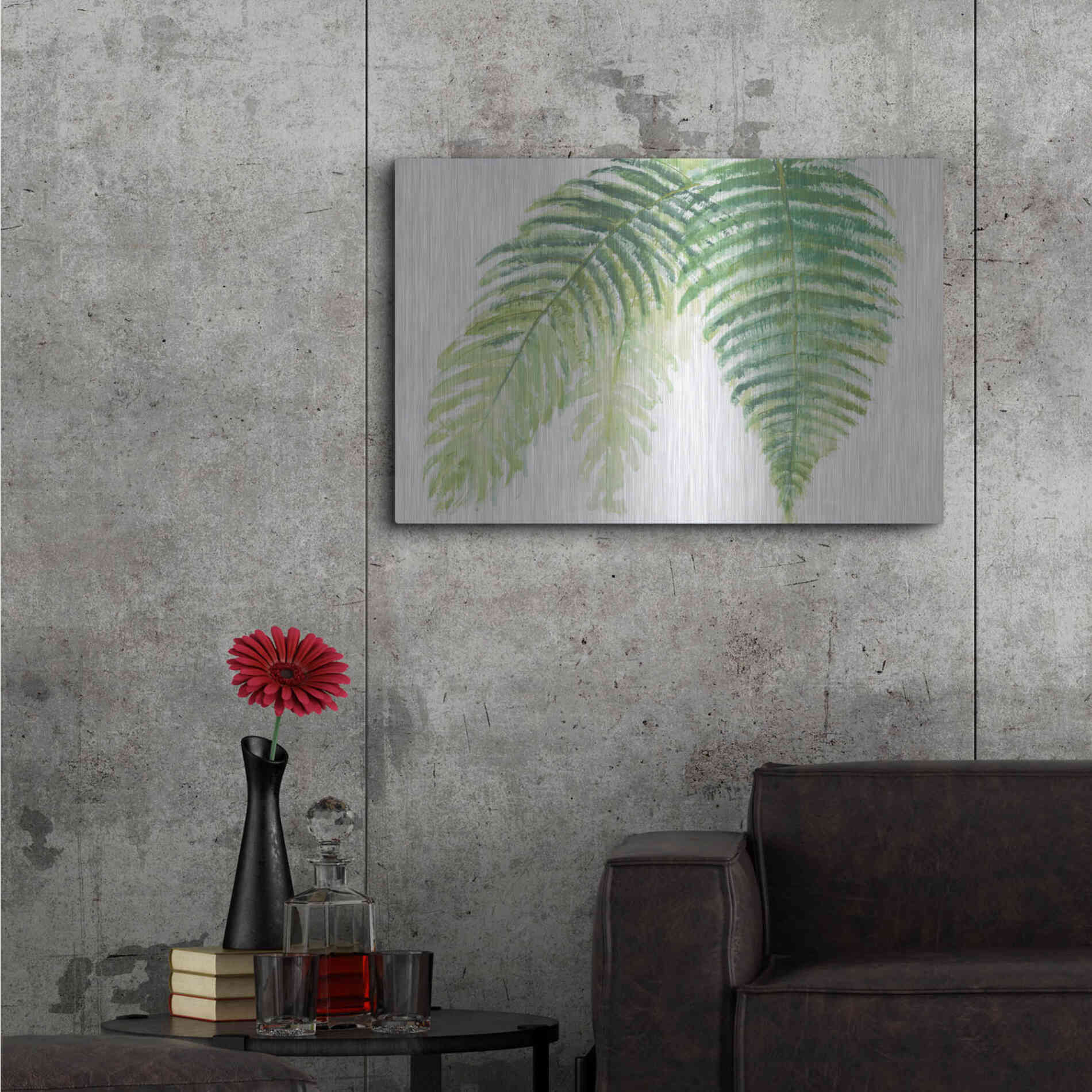 Luxe Metal Art 'Ferns III' by Chris Paschke, Metal Wall Art,36x24