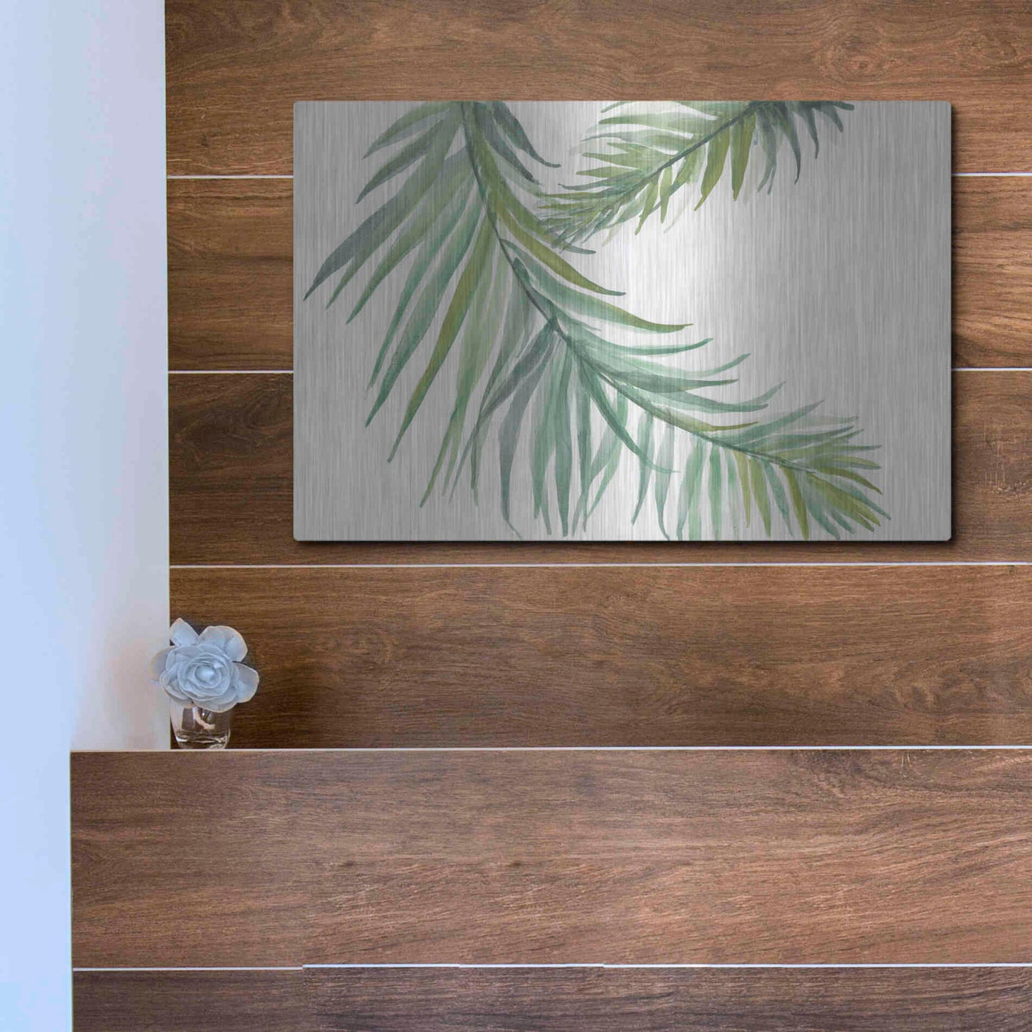 Luxe Metal Art 'Ferns IV' by Chris Paschke, Metal Wall Art,16x12