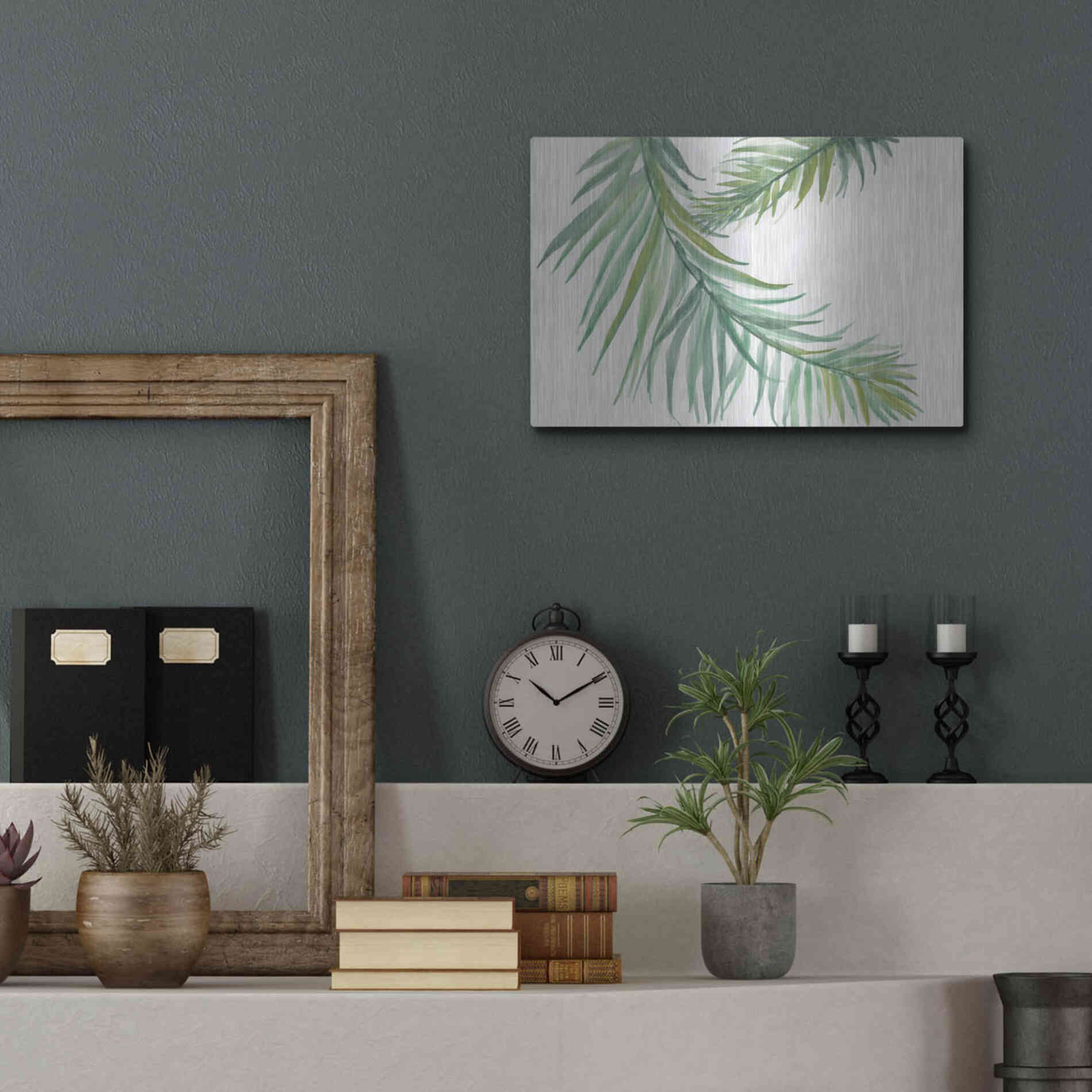 Luxe Metal Art 'Ferns IV' by Chris Paschke, Metal Wall Art,16x12