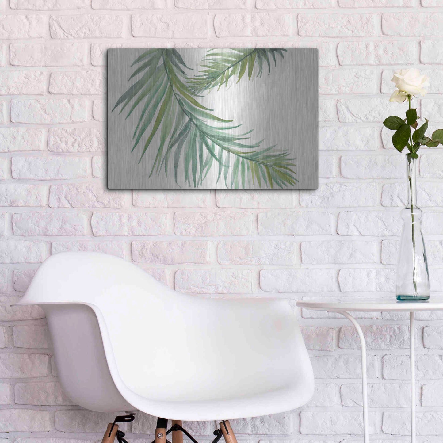 Luxe Metal Art 'Ferns IV' by Chris Paschke, Metal Wall Art,24x16
