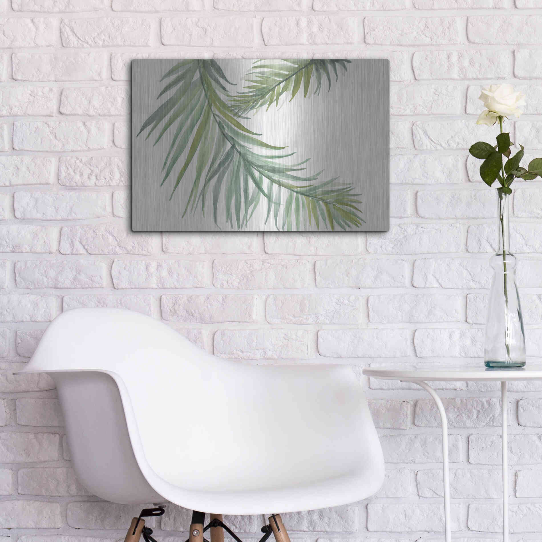 Luxe Metal Art 'Ferns IV' by Chris Paschke, Metal Wall Art,24x16