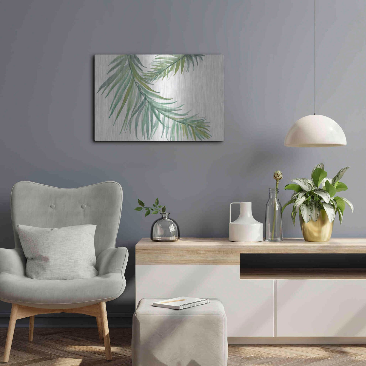 Luxe Metal Art 'Ferns IV' by Chris Paschke, Metal Wall Art,24x16