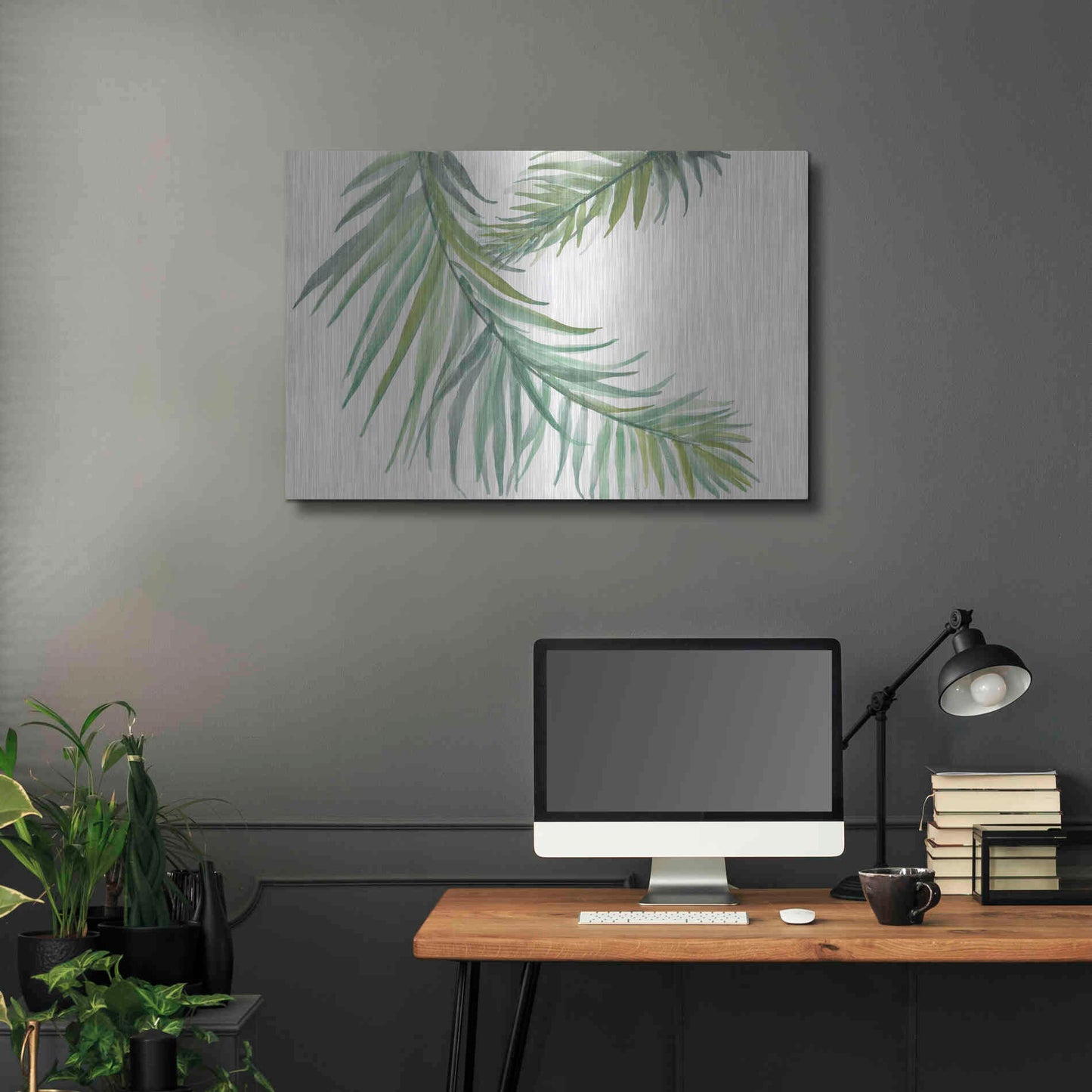 Luxe Metal Art 'Ferns IV' by Chris Paschke, Metal Wall Art,36x24