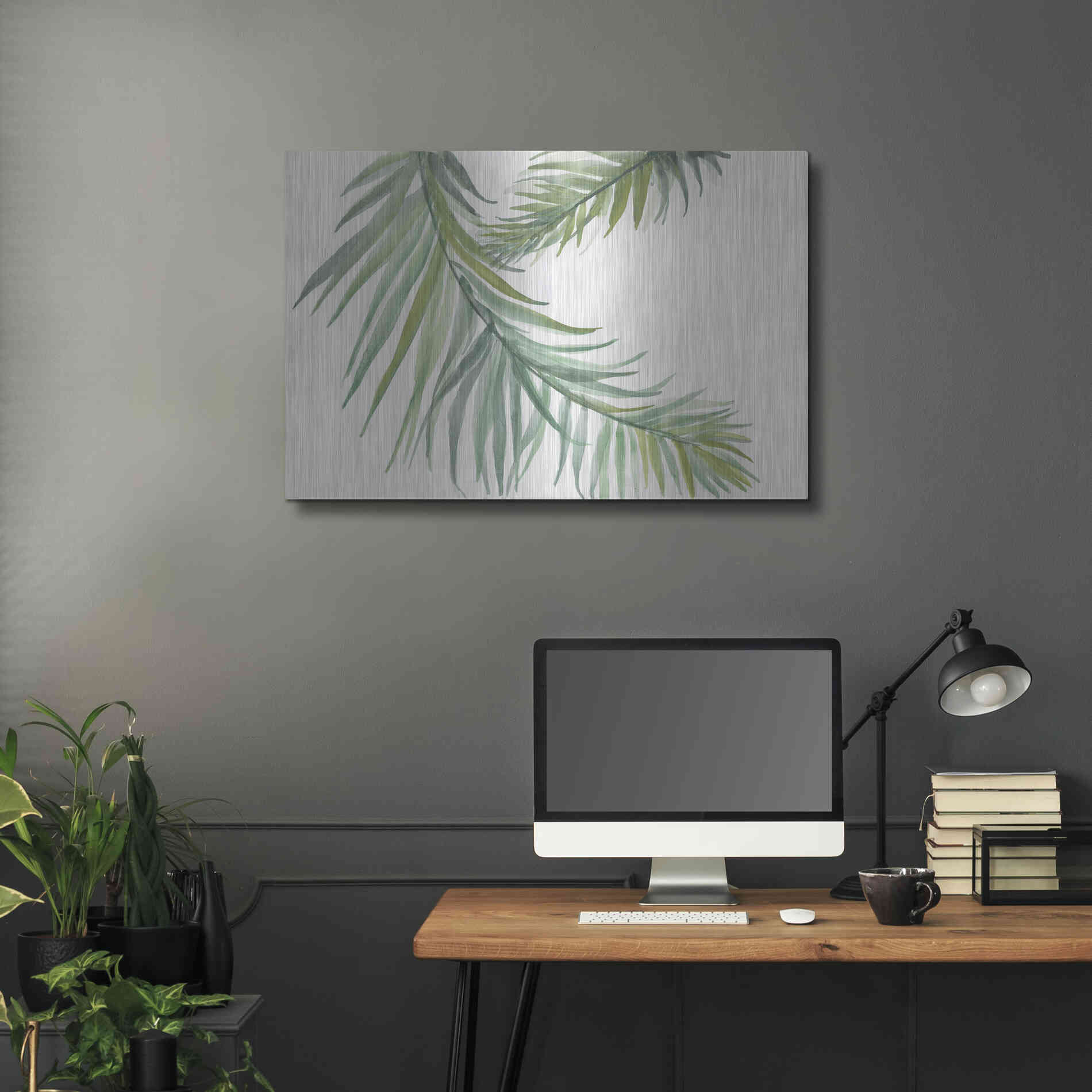 Luxe Metal Art 'Ferns IV' by Chris Paschke, Metal Wall Art,36x24