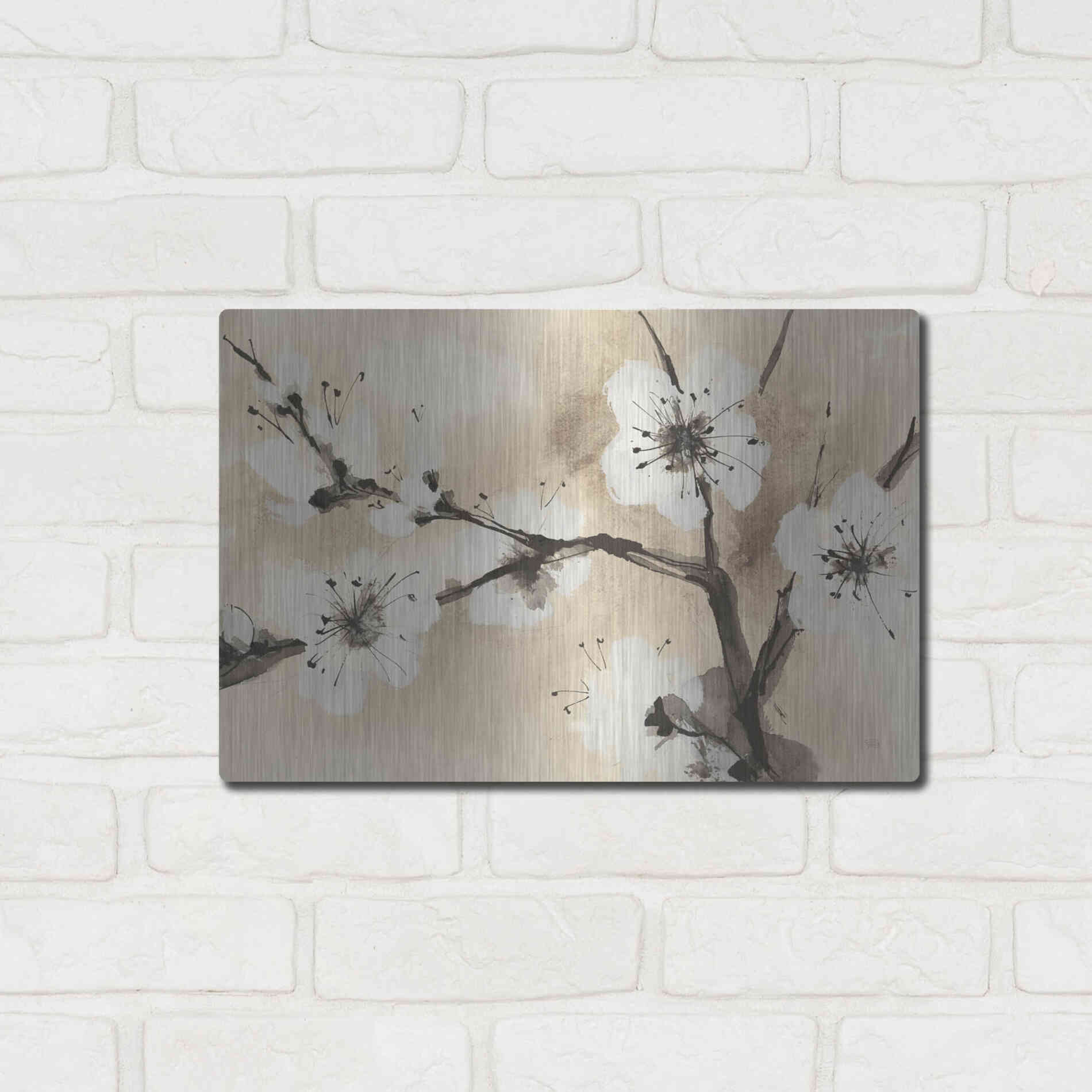 Luxe Metal Art 'Spring Blossoms I' by Chris Paschke, Metal Wall Art,16x12