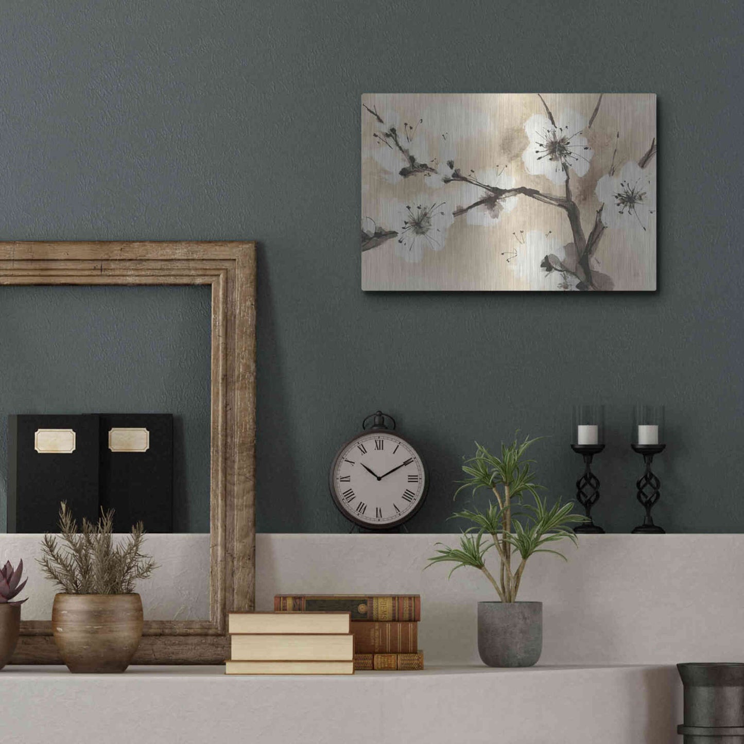 Luxe Metal Art 'Spring Blossoms I' by Chris Paschke, Metal Wall Art,16x12