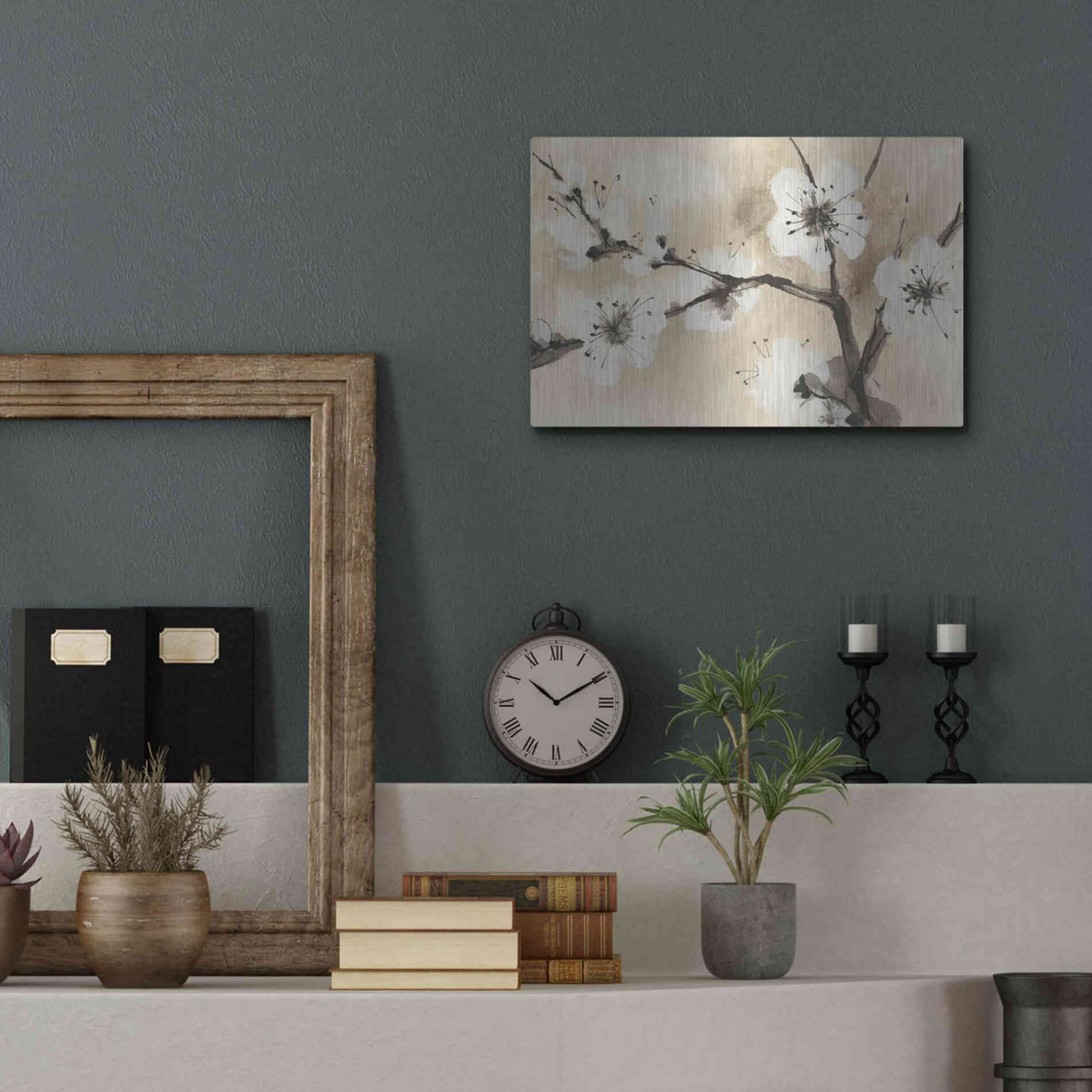 Luxe Metal Art 'Spring Blossoms I' by Chris Paschke, Metal Wall Art,16x12