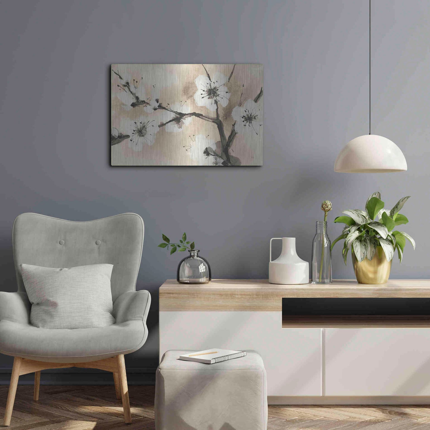 Luxe Metal Art 'Spring Blossoms I' by Chris Paschke, Metal Wall Art,24x16