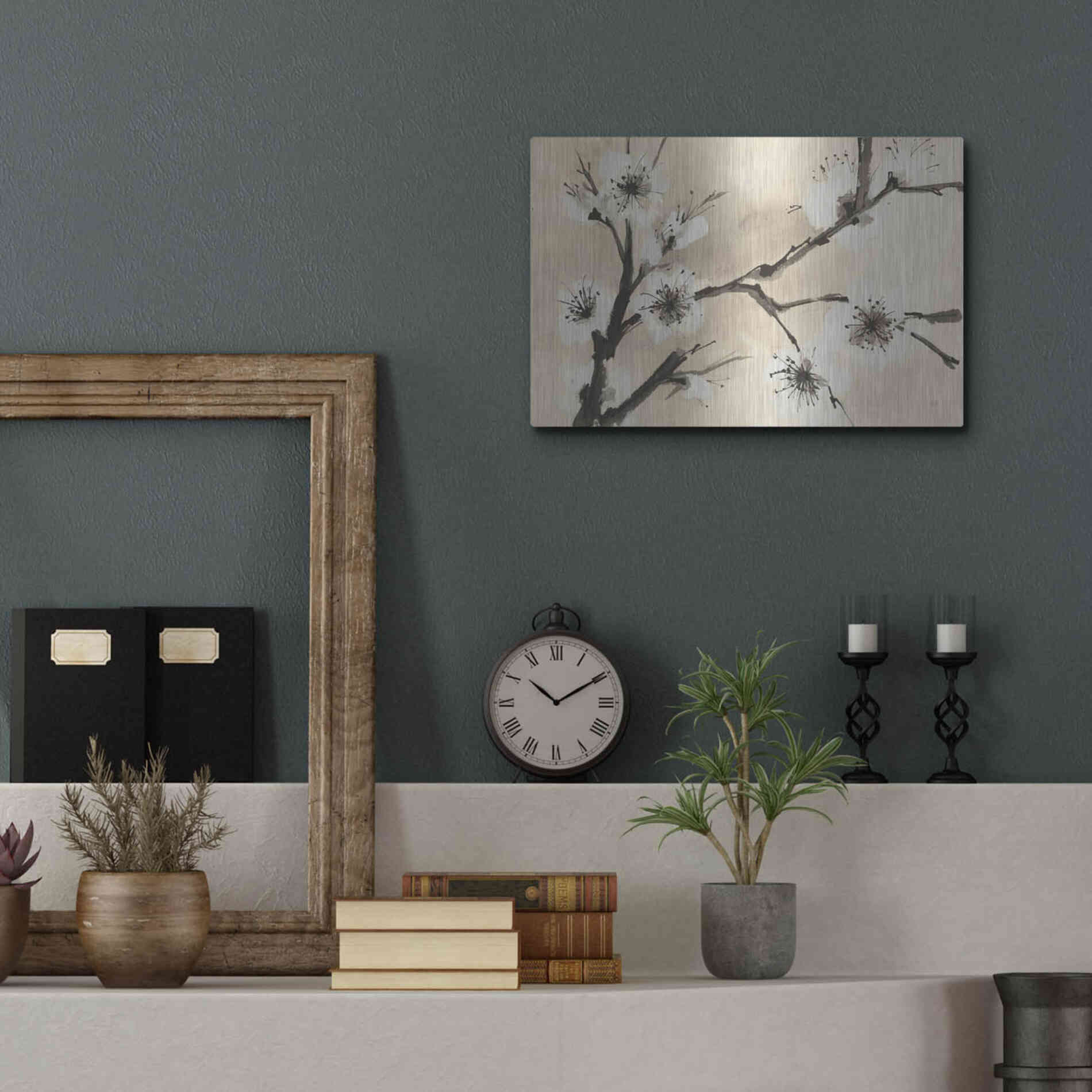 Luxe Metal Art 'Spring Blossoms II' by Chris Paschke, Metal Wall Art,16x12