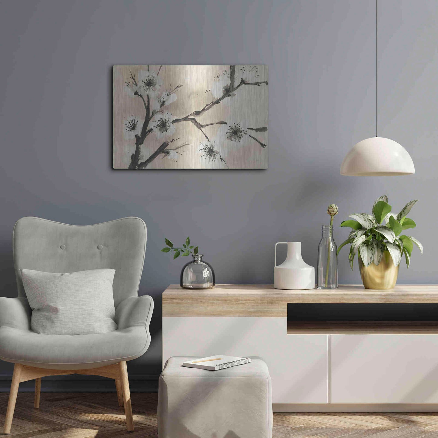 Luxe Metal Art 'Spring Blossoms II' by Chris Paschke, Metal Wall Art,24x16