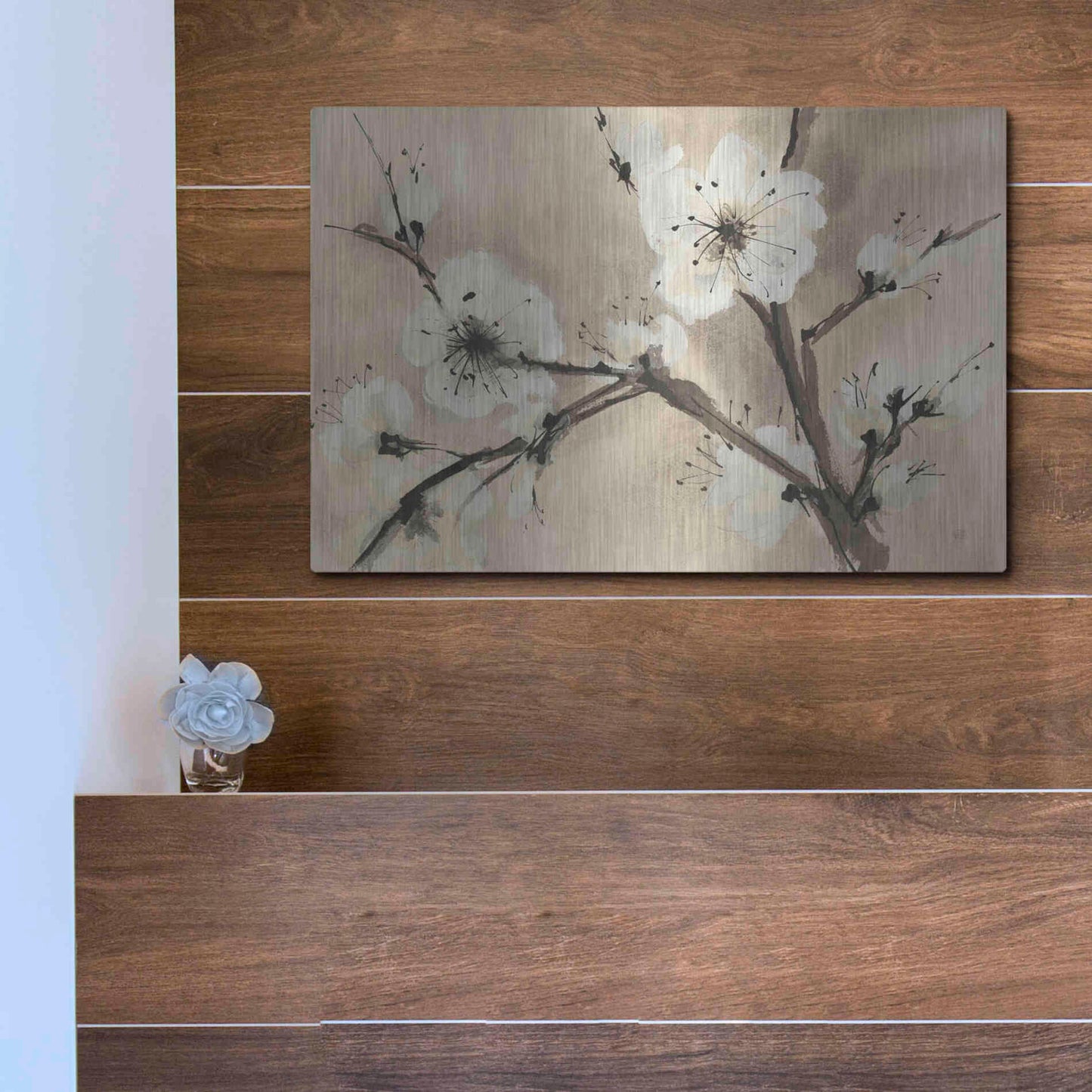 Luxe Metal Art 'Spring Blossoms III' by Chris Paschke, Metal Wall Art,16x12