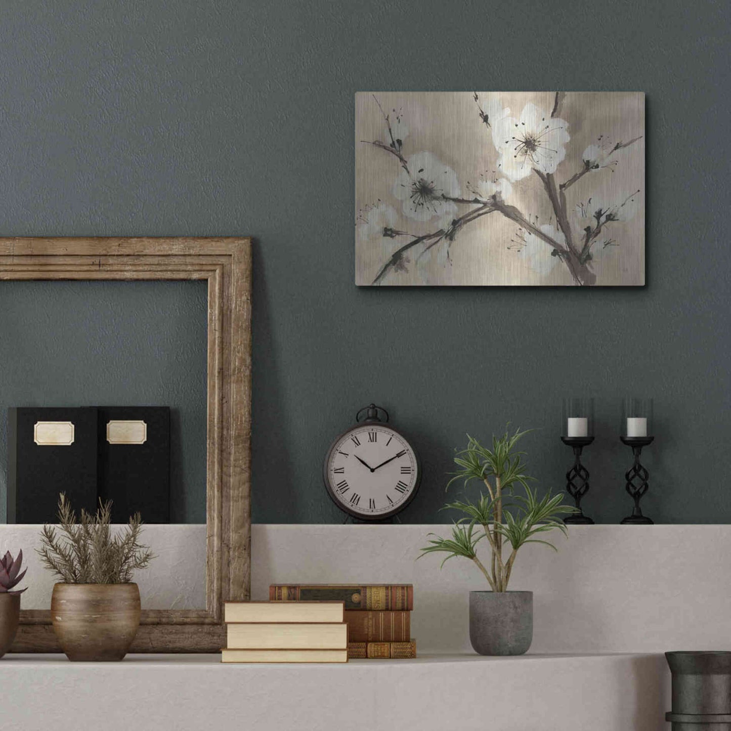 Luxe Metal Art 'Spring Blossoms III' by Chris Paschke, Metal Wall Art,16x12