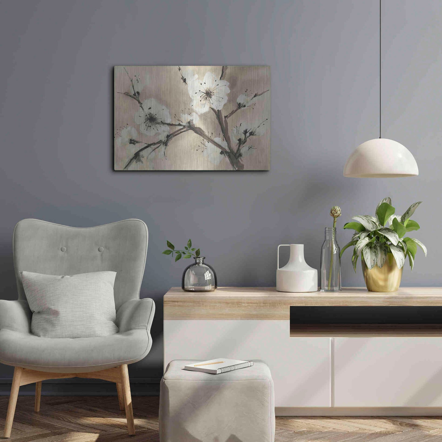 Luxe Metal Art 'Spring Blossoms III' by Chris Paschke, Metal Wall Art,24x16