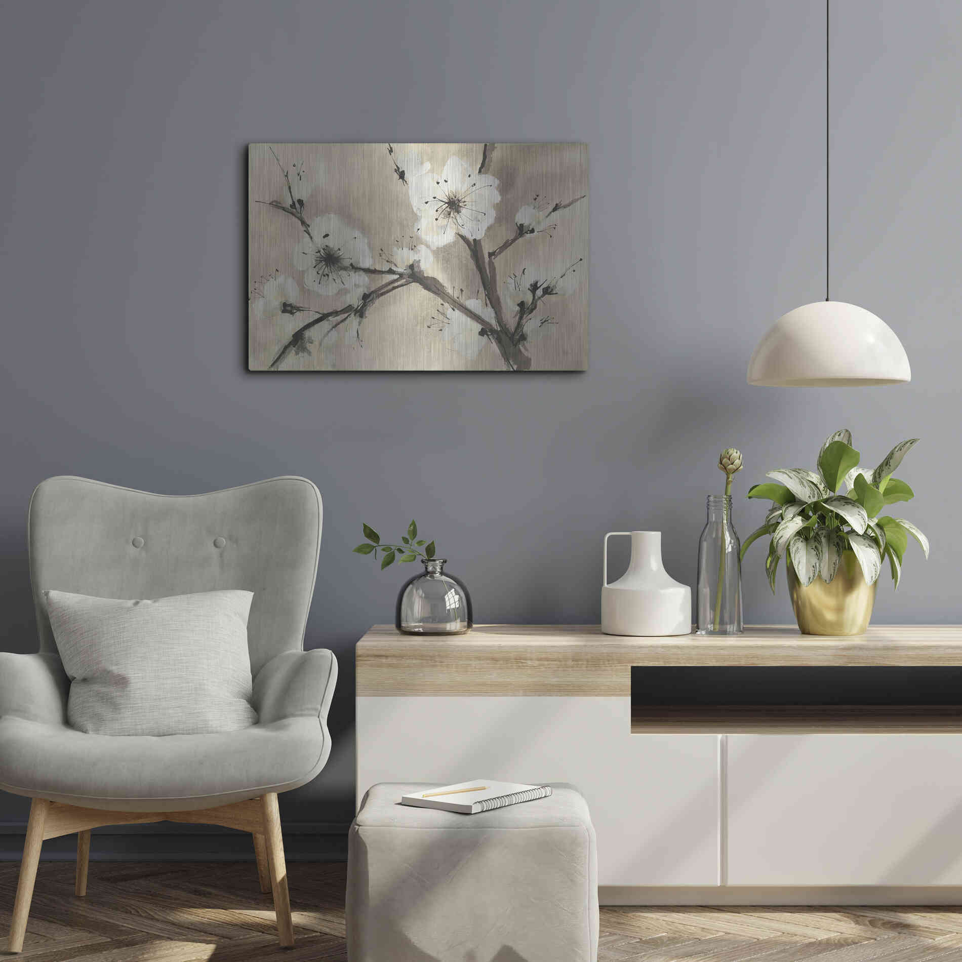 Luxe Metal Art 'Spring Blossoms III' by Chris Paschke, Metal Wall Art,24x16