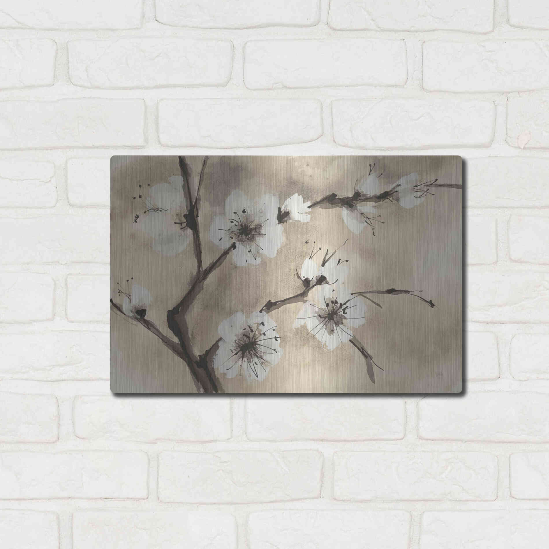 Luxe Metal Art 'Spring Blossoms IV' by Chris Paschke, Metal Wall Art,16x12