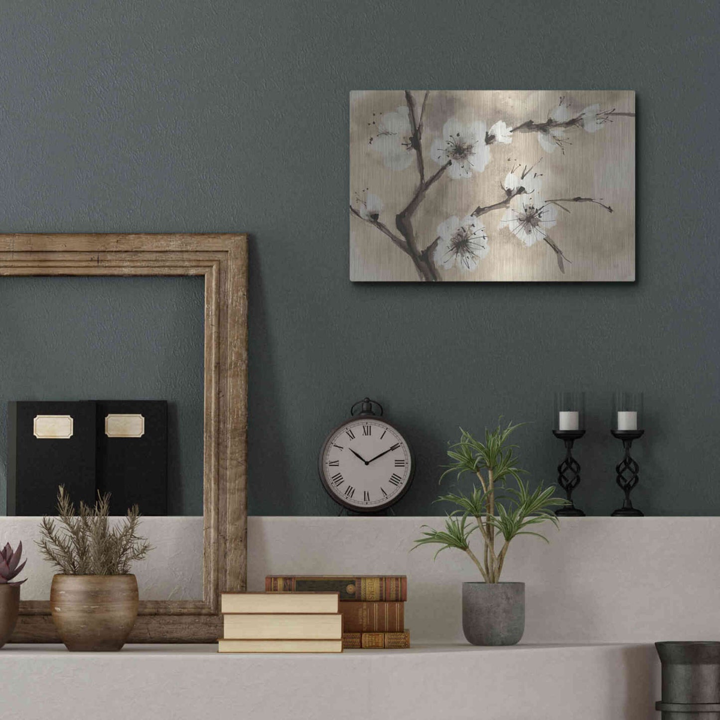Luxe Metal Art 'Spring Blossoms IV' by Chris Paschke, Metal Wall Art,16x12