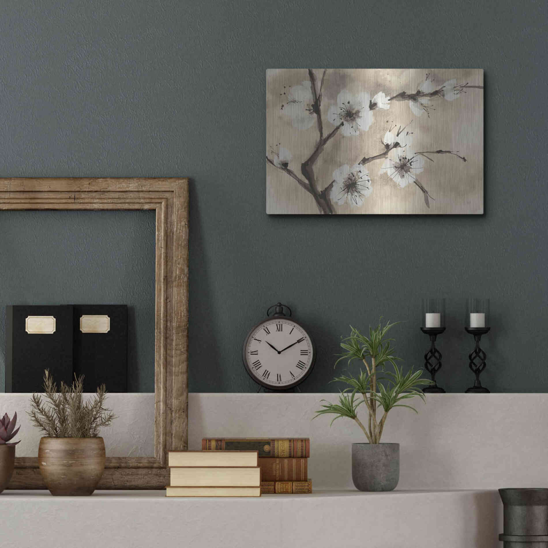Luxe Metal Art 'Spring Blossoms IV' by Chris Paschke, Metal Wall Art,16x12