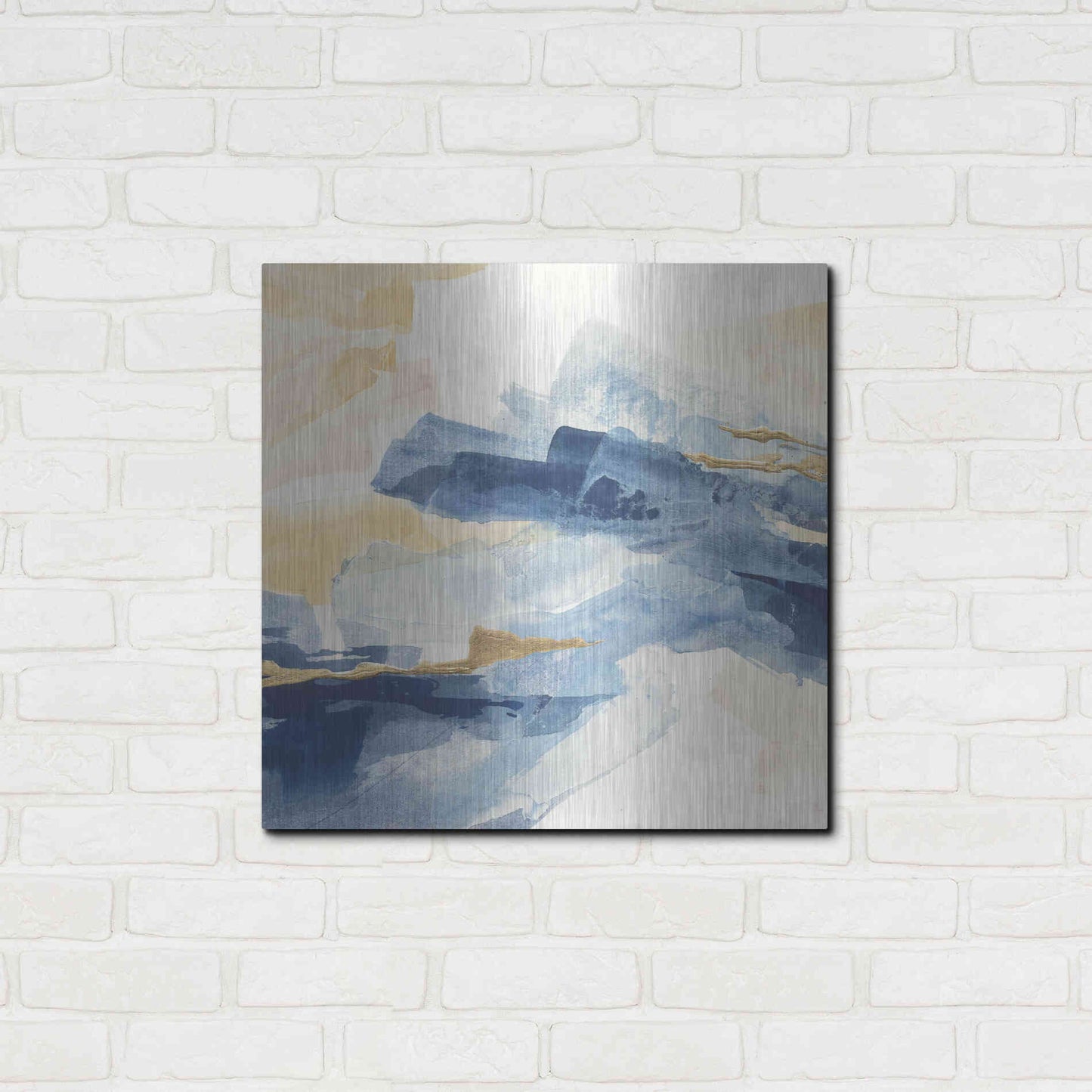 Luxe Metal Art 'Gilded Indigo I' by Chris Paschke, Metal Wall Art,24x24