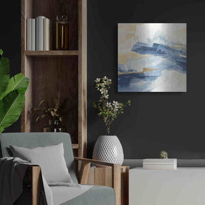 Luxe Metal Art 'Gilded Indigo I' by Chris Paschke, Metal Wall Art,24x24