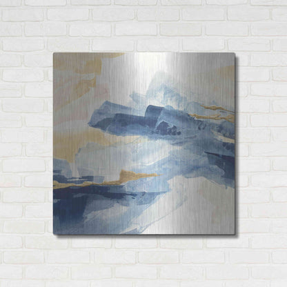 Luxe Metal Art 'Gilded Indigo I' by Chris Paschke, Metal Wall Art,36x36