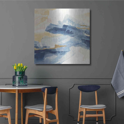 Luxe Metal Art 'Gilded Indigo I' by Chris Paschke, Metal Wall Art,36x36