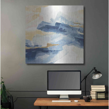 Luxe Metal Art 'Gilded Indigo I' by Chris Paschke, Metal Wall Art,36x36