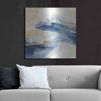 Luxe Metal Art 'Gilded Indigo I' by Chris Paschke, Metal Wall Art,36x36