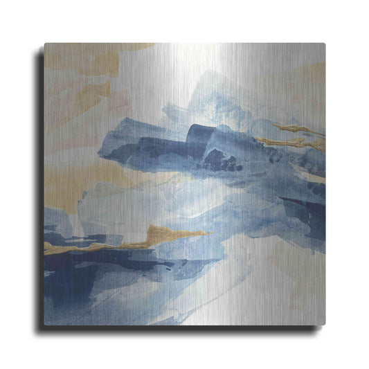 Luxe Metal Art 'Gilded Indigo I' by Chris Paschke, Metal Wall Art