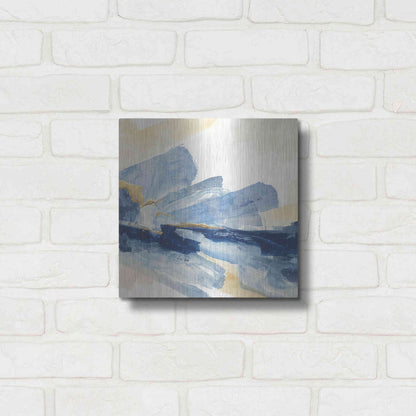 Luxe Metal Art 'Gilded Indigo II' by Chris Paschke, Metal Wall Art,12x12