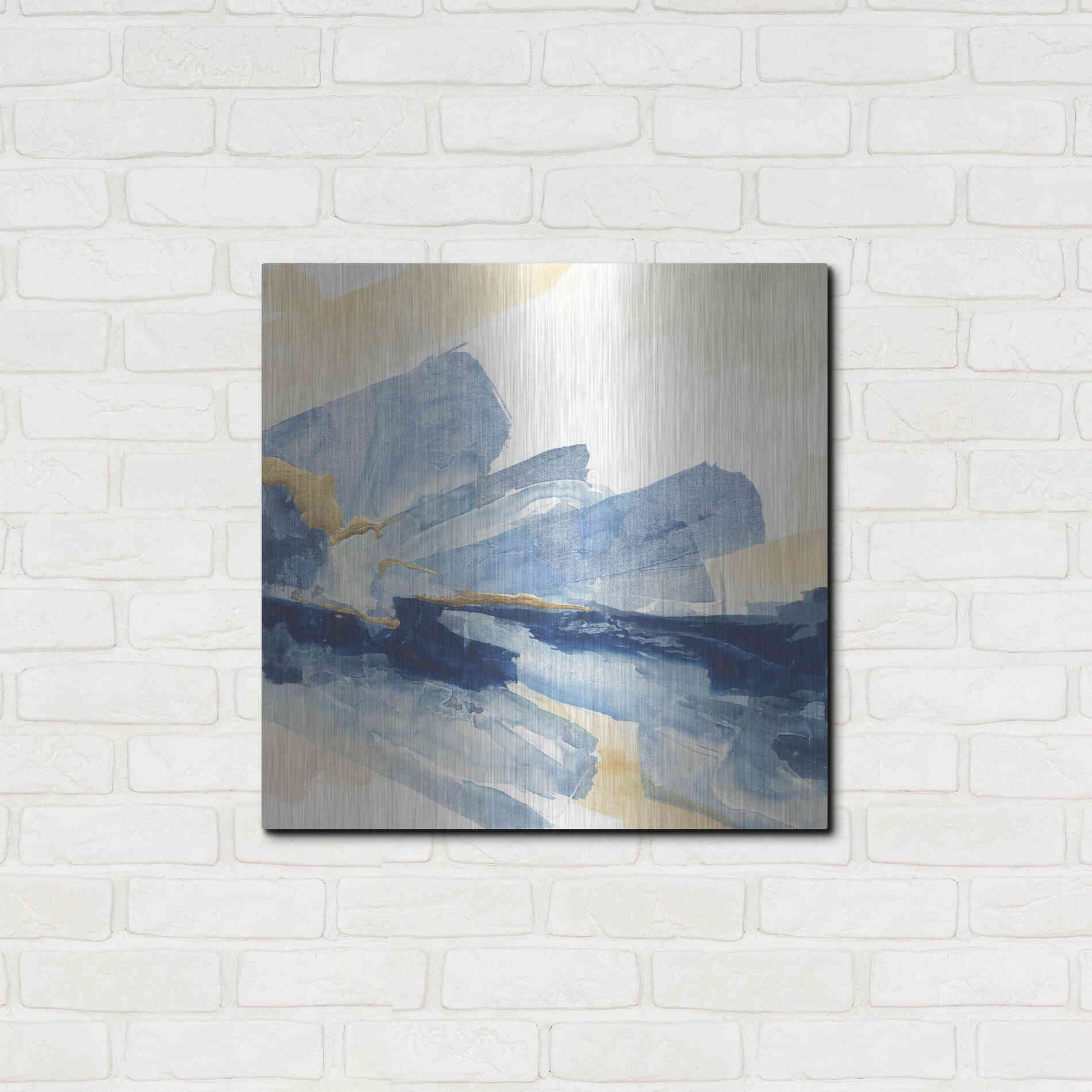 Luxe Metal Art 'Gilded Indigo II' by Chris Paschke, Metal Wall Art,24x24