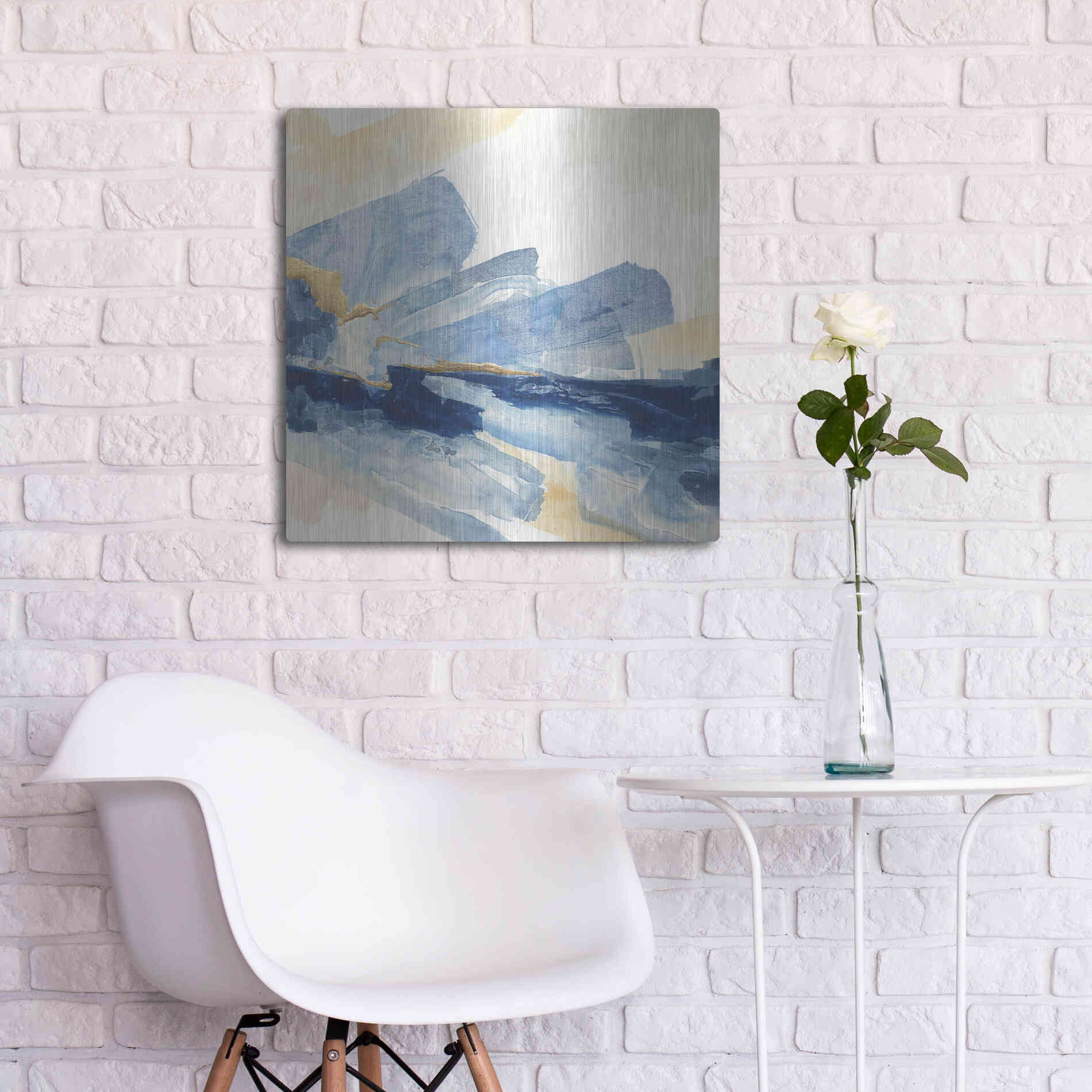 Luxe Metal Art 'Gilded Indigo II' by Chris Paschke, Metal Wall Art,24x24