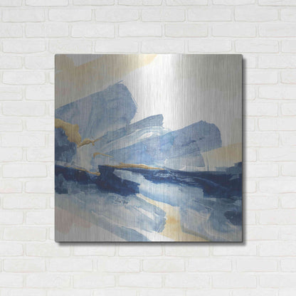 Luxe Metal Art 'Gilded Indigo II' by Chris Paschke, Metal Wall Art,36x36