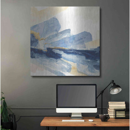 Luxe Metal Art 'Gilded Indigo II' by Chris Paschke, Metal Wall Art,36x36